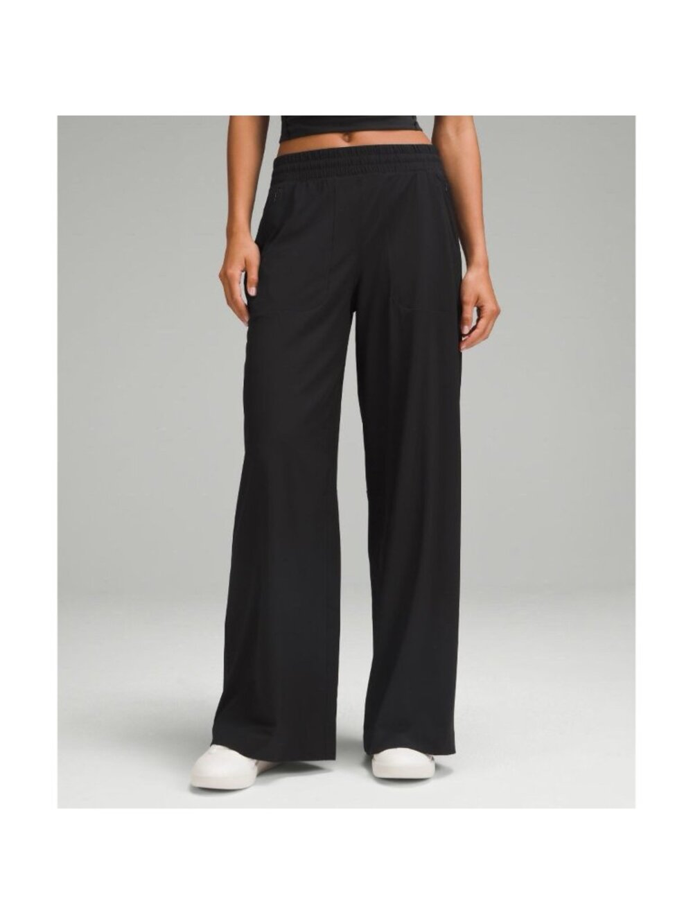 Lululemon Swift Mid-Rise Wide-Leg Pants Womens 4 Black Travel Long NWOT